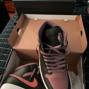 Jordan Athletic Shoes Black and Pink Highlights